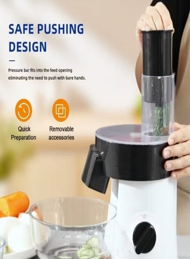 Sonifer 5-in-1 Electric Vegetable Chopper & Salad Maker | 200W Compact Food Processor with 5 Stainless Steel Discs for Fast Slicing, Shredding, Grating & Chopping | Large Feed Tube, Direct-to-Bowl Design, Easy-to-Clean, Space-Saving, Multi-Functional Kitchen Appliance | Perfect for Vegetables, Fruits, Cheese, Coleslaw, Salads & More | Household Mini Food Processor 220-240V – The Ultimate Time-Saving Kitchen Assistant - Image 2